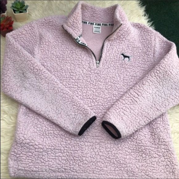 VS PINK Sherpa Style 1/4 Zip Pullover - Picture 5 of 11